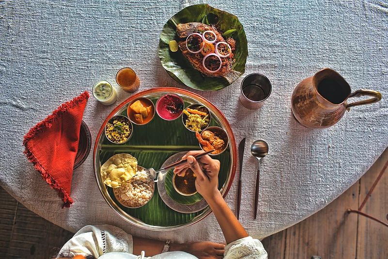 Enjoy an authentic Kerala meal at Chittoor Kottaram