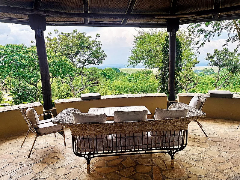 Kyambura Gorge Lodge is a boutique property on the edge of the forest with eight cottages overlooking the grassland savannah and volcanic crater fields