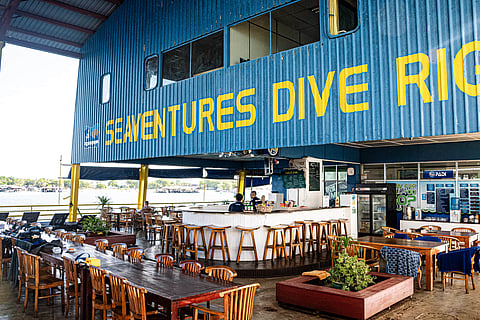 The main deck of the Seaventures Dive Rig
