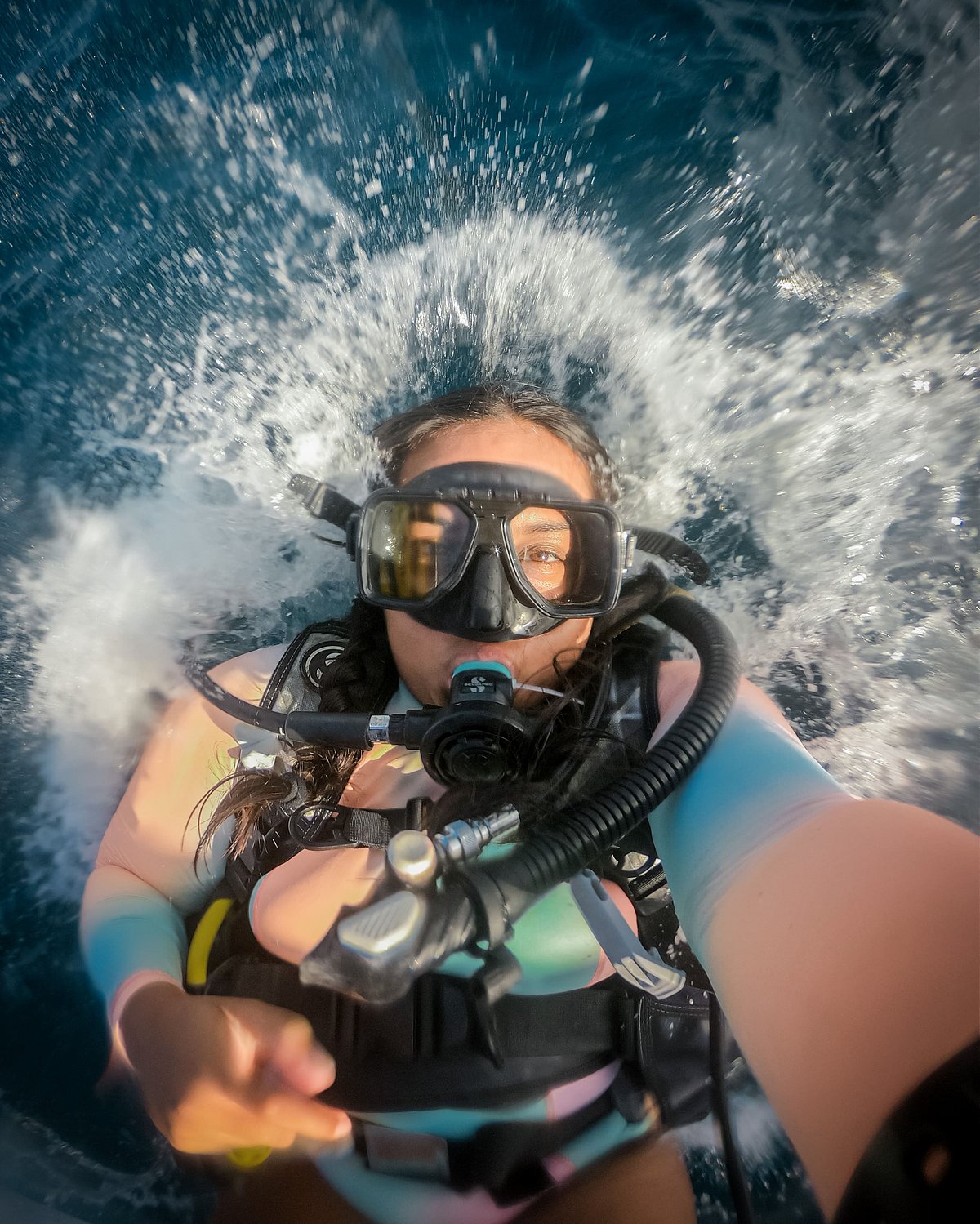 Avantika Chaturvedi plunging into the water on one of her dives