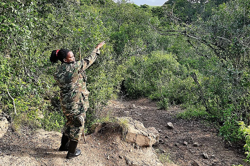 Judith Nyamihanda, a ranger-guide, has been conducting chimpanzee hikes for 24 years