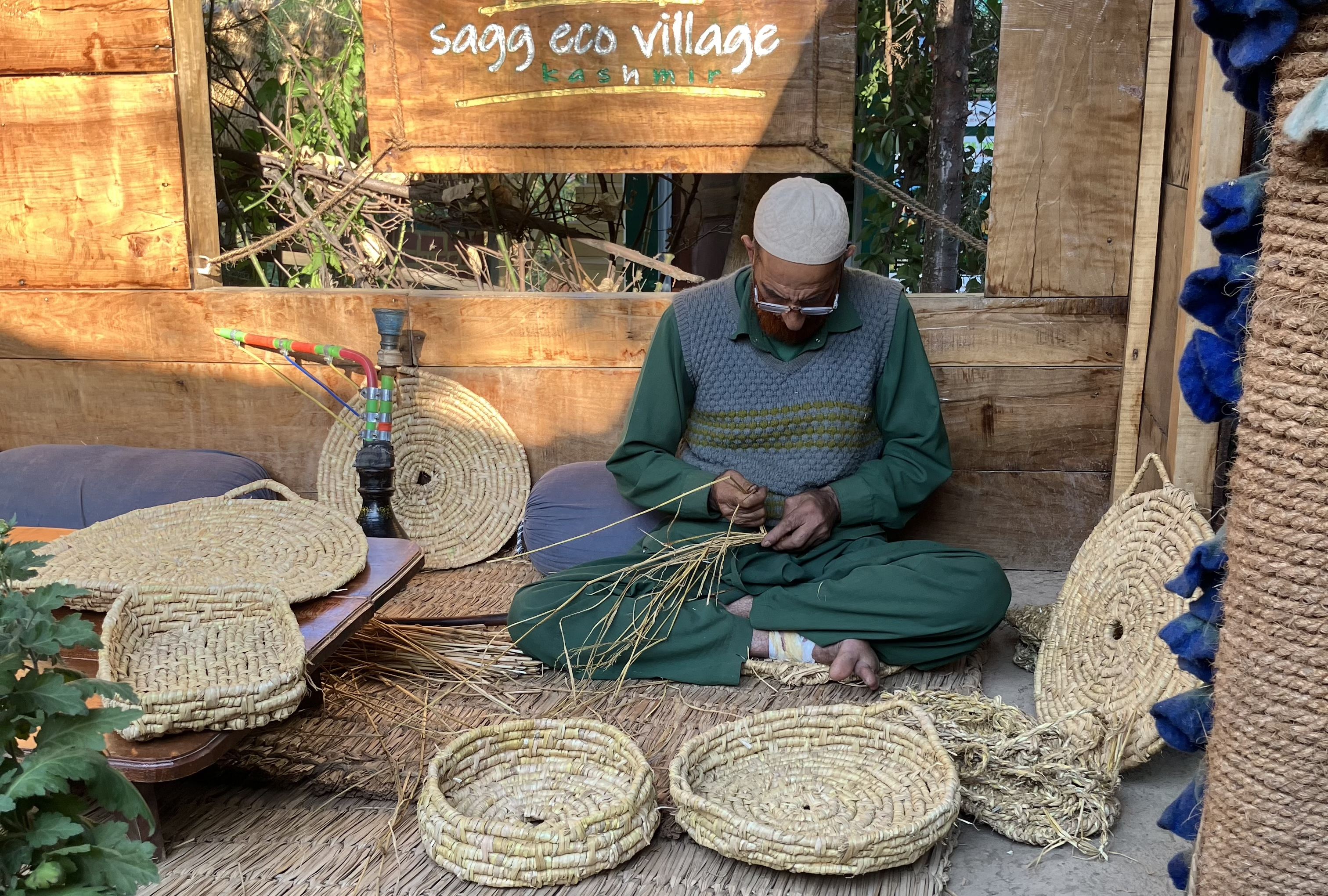 SAGG Eco Village works with people from local communities by giving them employment and the opportunity to showcase their traditional art and promote the Kashmiri culture