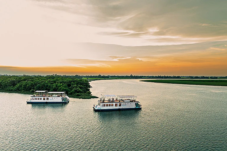 The MV Mahanadi and MV Bhitarkanika are two of Antara Cruises' catamarans that sail through the mangrove forest in Odisha - Courtesy: Antara Cruises
