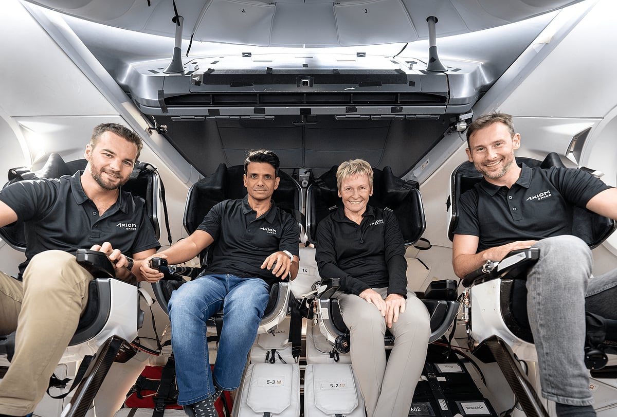 nasa.gov/Website : The crew of the Axiom Mission 4. From left to right: Tibor Kapu of Hungary, Indian Space Research Organisation astronaut Shubhanshu Shukla, former NASA astronaut Peggy Whitson and European Space Agency astronaut Sławosz Uznański-Wiśniewski of Poland