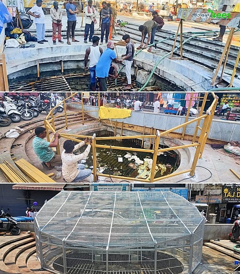 The restored Sampanigram Nagar Well in the heart of Shivajinagar in Bengaluru