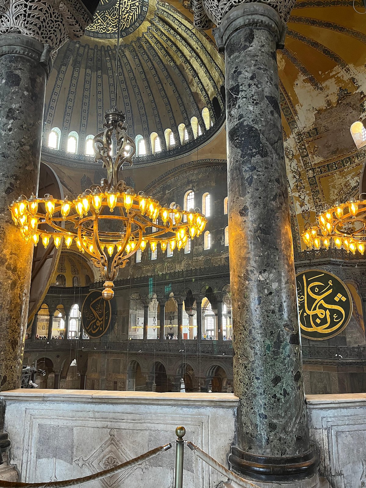 The opulent interiors of the mosque