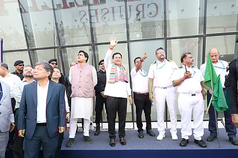 Union Minister of Ports, Shipping & Waterways, Sarbananda Sonowal, flagged off cruise operations