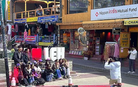 Thai tourists captured at Leh’s main market, in a photo shared by ALTOA President Tsewang Dorjay