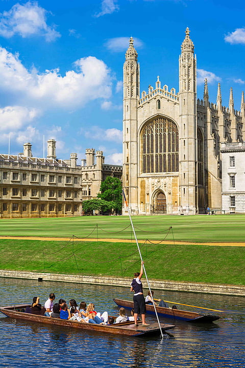 River Cam near Kings College in the city of Cambridge