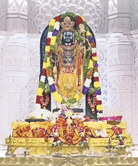 The Ram Lalla idol inside Ram Janmabhoomi Mandir