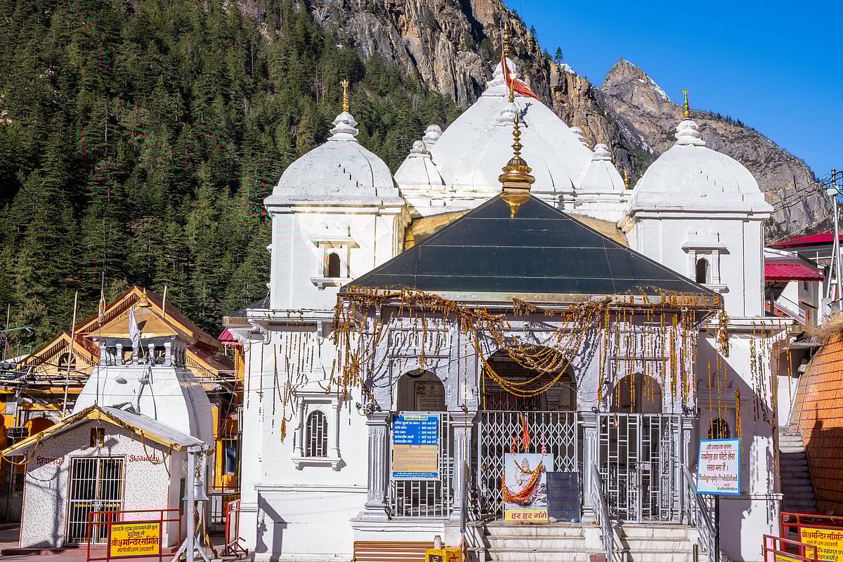 The Gangotri temple, which is dedicated to the Hindu goddess Ganga, is nestled among Himalayan peaks, glaciers and dense forests