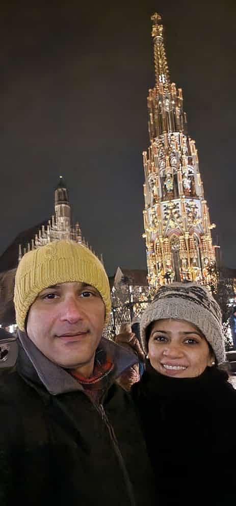 The author with her husband.