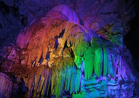 The Borra Caves extend to a depth of 80 m (260 ft)