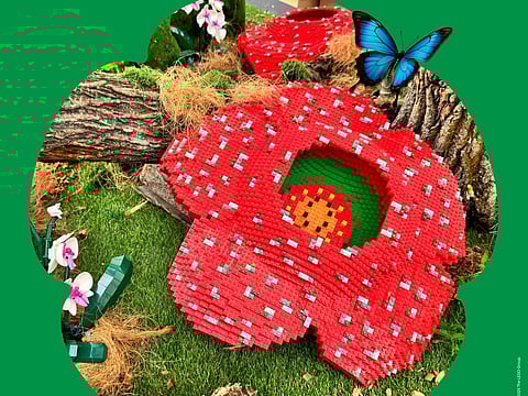 "The Flower Garden Miniland" features a giant LEGO version of the Rafflesia, Southeast Asia’s famous and rare flower