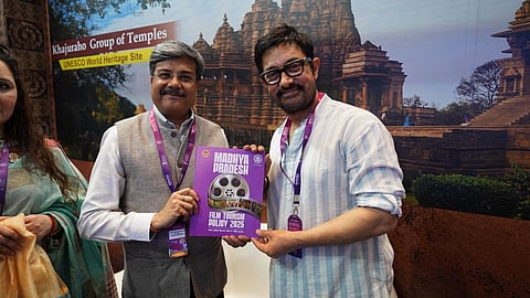 Sheo Shekhar Shukla, the MD of Madhya Pradesh Tourism Board (MPTB) with actor Aamir Khan