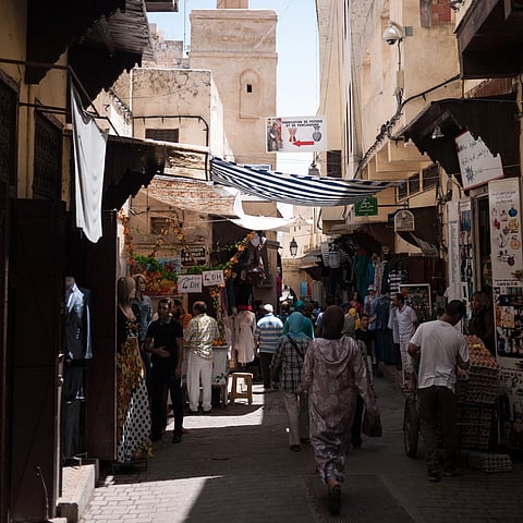 Street shops in the Old Medina of Fez