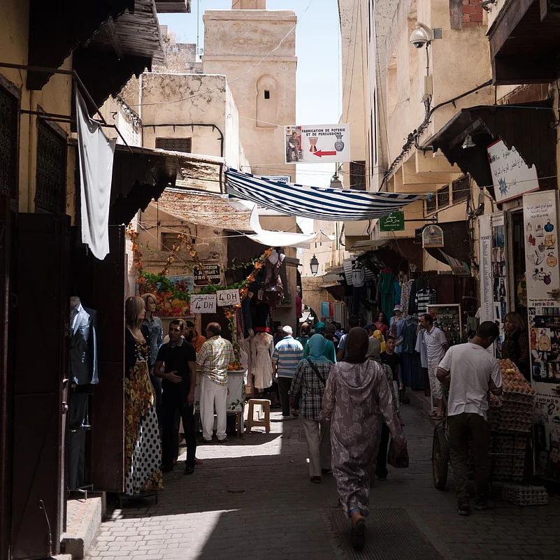 Street shops in the Old Medina of Fez