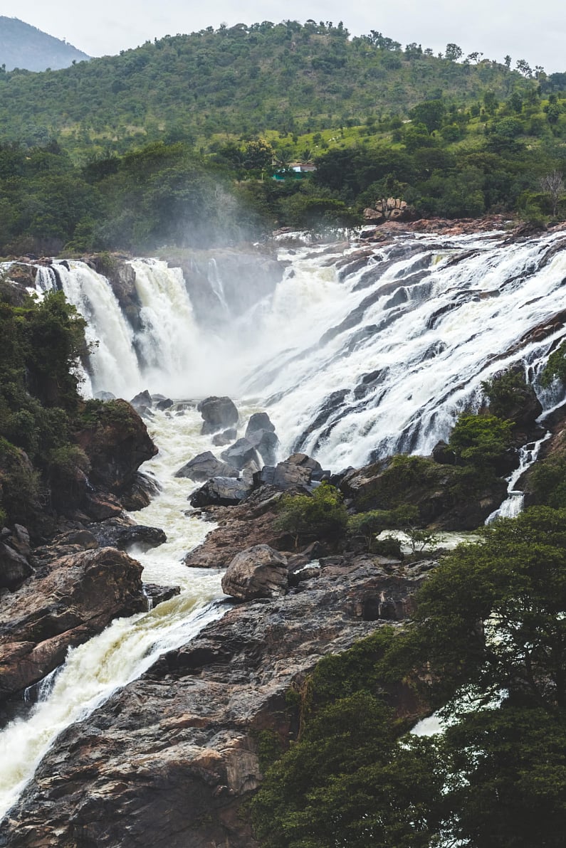 Shivanasamudra is a popular waterfall on the Kaveri River
