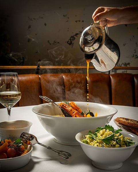 A serving of bouillabaisse