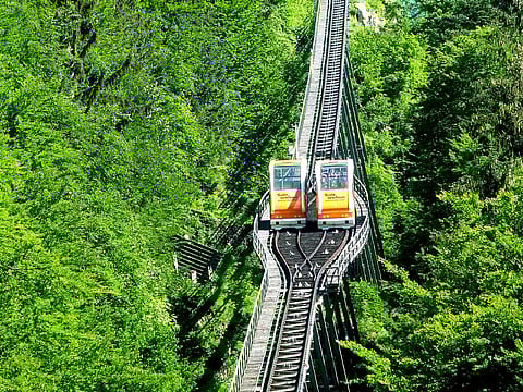 The Salzbergbahn funicular 