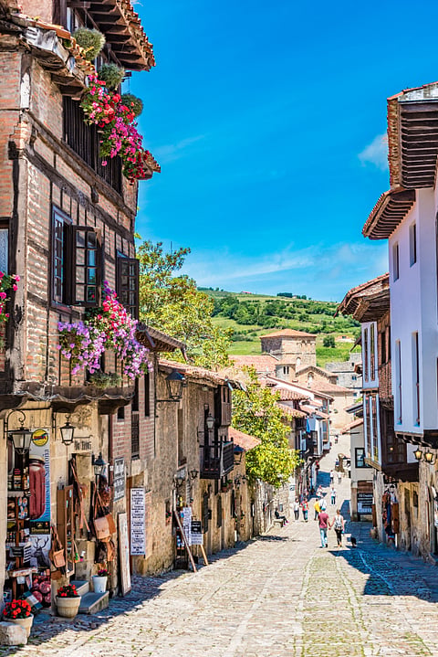 Street view of Santillana del Mar, Spain