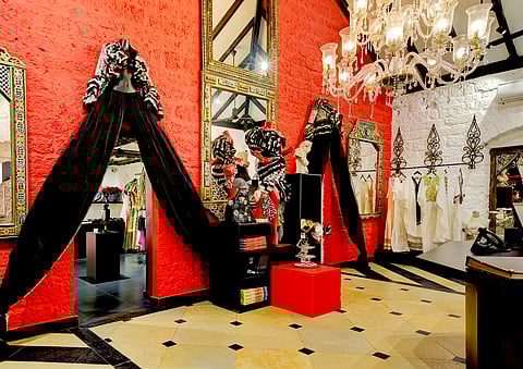 The interiors comprise quirky installations and Beri's signature red and white colour palette