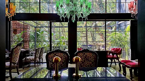 Beri's love for grand chandeliers is visible at the cafe inside Escape with its multi-coloured baroque hangings