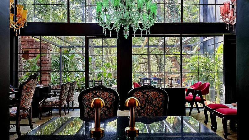 Beris love for grand chandeliers is visible at the cafe inside Escape with its multi-coloured baroque hangings