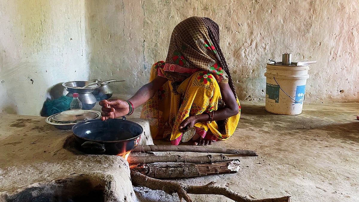 Baiga cuisine primarily consists of coarse grains, such as kodo millet and kutki, and involves very little flour. 
