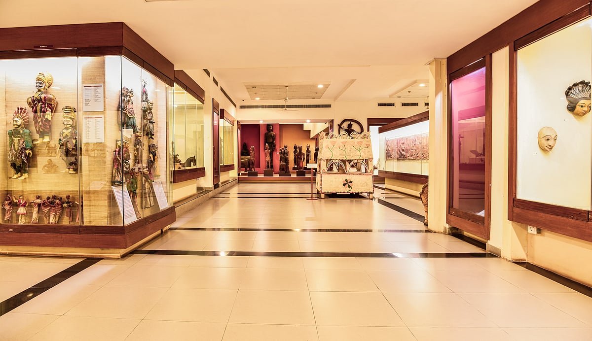 The Folk and Tribal Gallery at the National Crafts Museum has a diverse selection of paintings, masks, puppets, cow dung figurines, ornaments and jewellery made by Indias indigenous communities on display