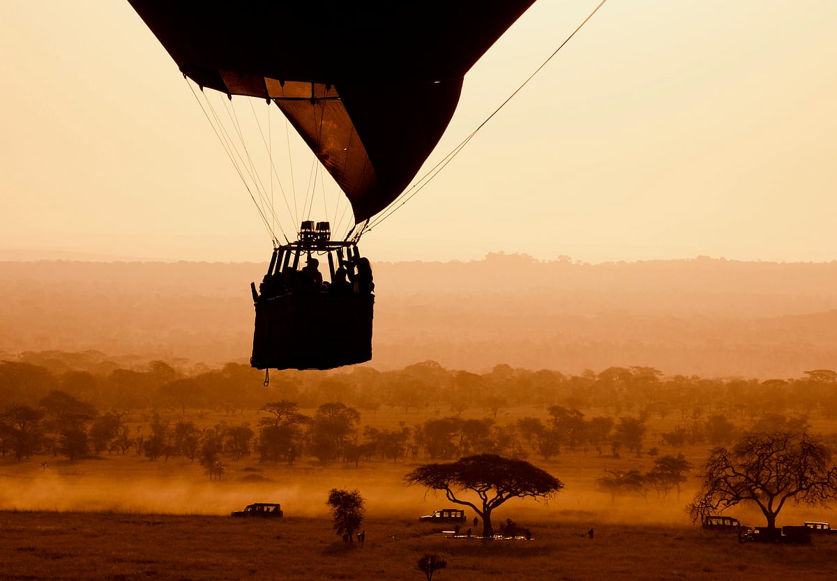 Go hot air ballooning over the vast savannahs