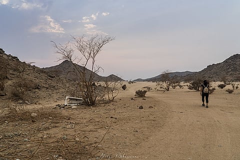 Moon Valley in Saudi Arabia, also known as Wadi al Qamar, is a popular destination for trekking and hiking due to its unique, lunar-like landscape