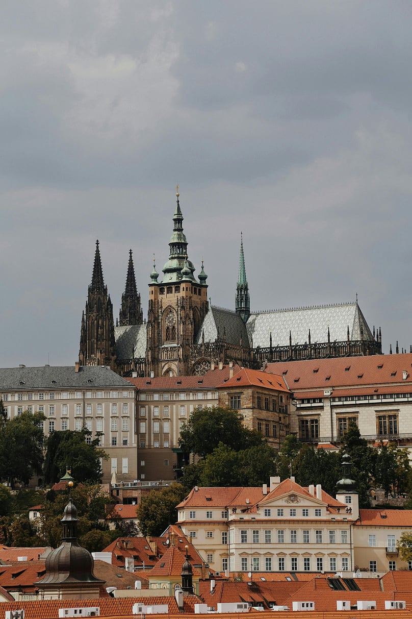 A view of the Prague Castle in the city skyline