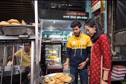 Ritik Gupta takes a guest through a street food tour of Agra