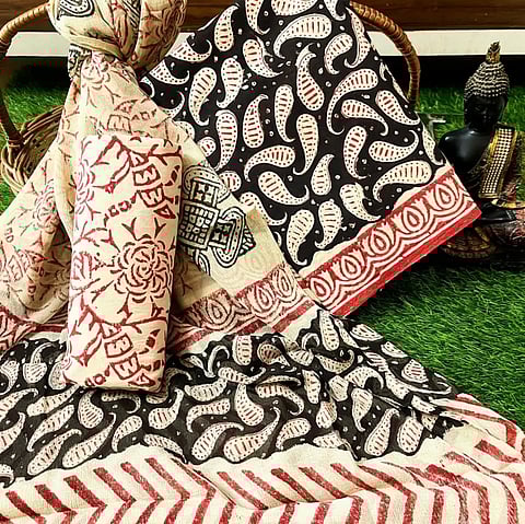 Hand-block print sample from Sanganer