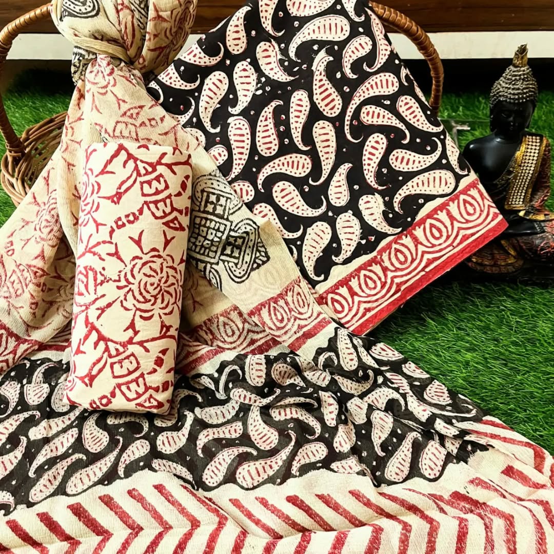 Hand-block print sample from Sanganer