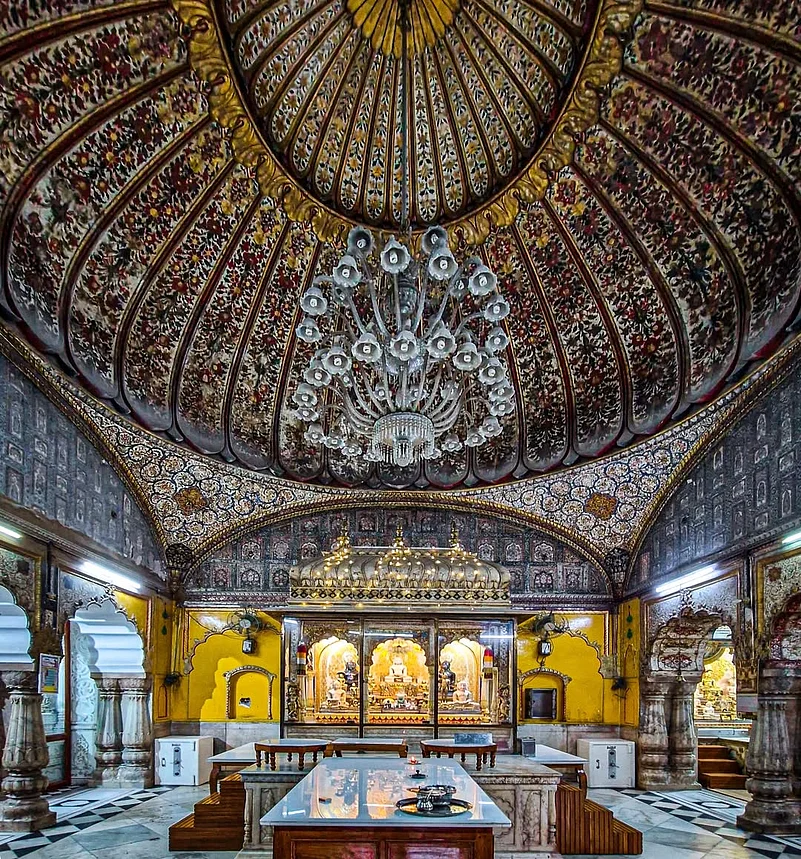 Inside the Digambar Jain temple