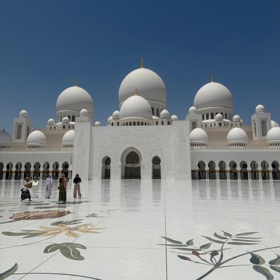 The grand mosque in Abu Dhabi is an impressive piece of artistry