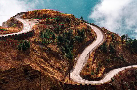 The roads of Nathang Valley in Sikkim