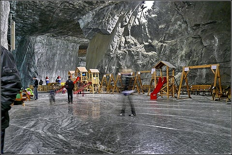 The Praid Salt Mine has been transformed into a popular tourist destination offering a range of activities 