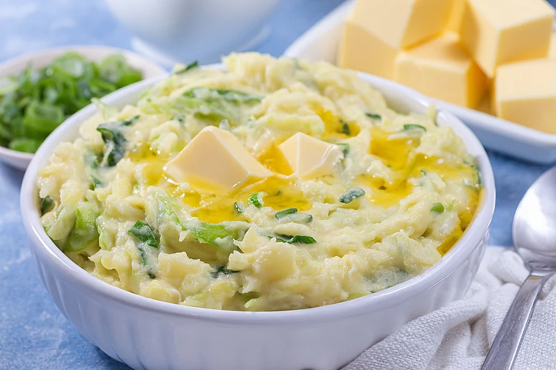Colcannon is a traditional Irish dish of mashed potatoes and cabbage