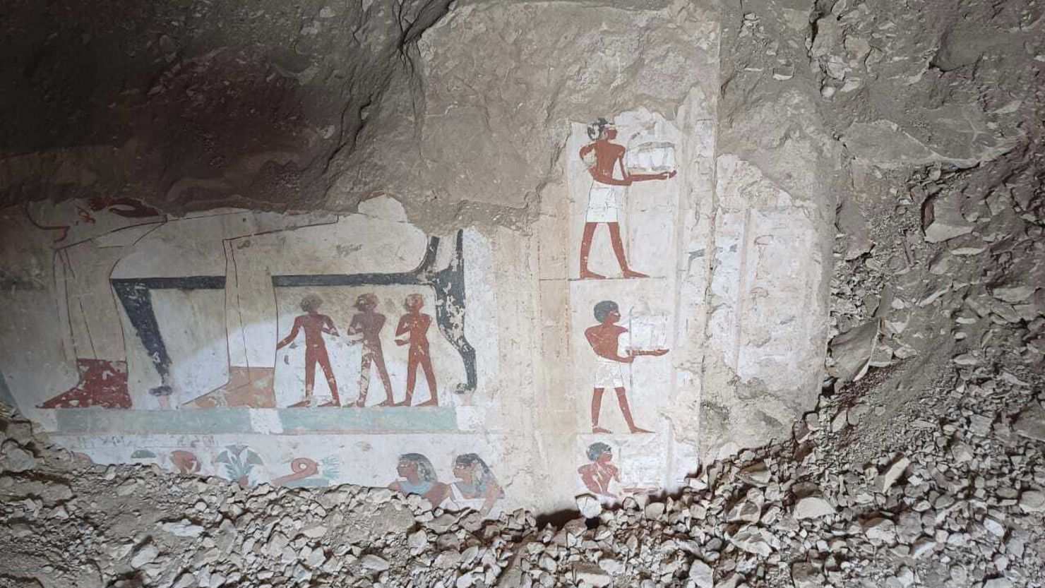 Hieroglyphs were found in the newly discovered tombs