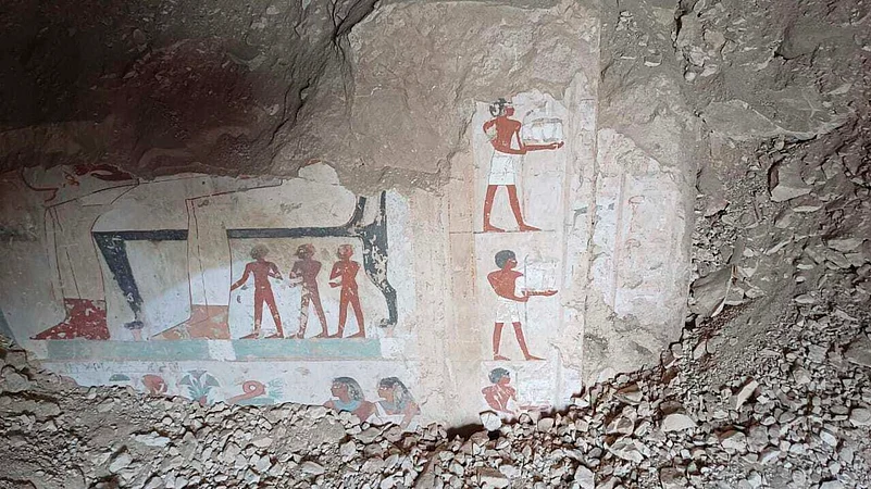 Hieroglyphs were found in the newly discovered tombs