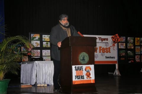 Valmik Thapar at a conference on tiger protection in India