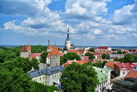 Old Town of Tallinn. located along the Baltic coast of Estonia
