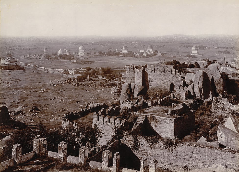 View of Qutb Shahi Tombs from the Golkonda fort