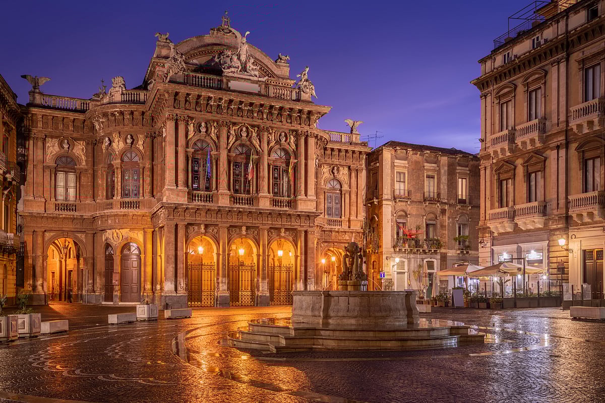 The Teatro Massimo Bellini opera house in Catania, Sicily