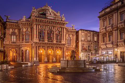 The Teatro Massimo Bellini opera house in Catania, Sicily