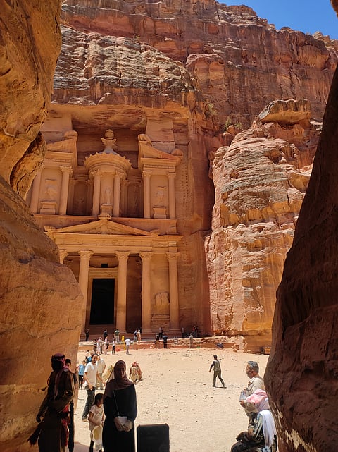 Petra is a historical and archaeological city located in southern Jordan, renowned for its rock-cut architecture and water conduit systems.