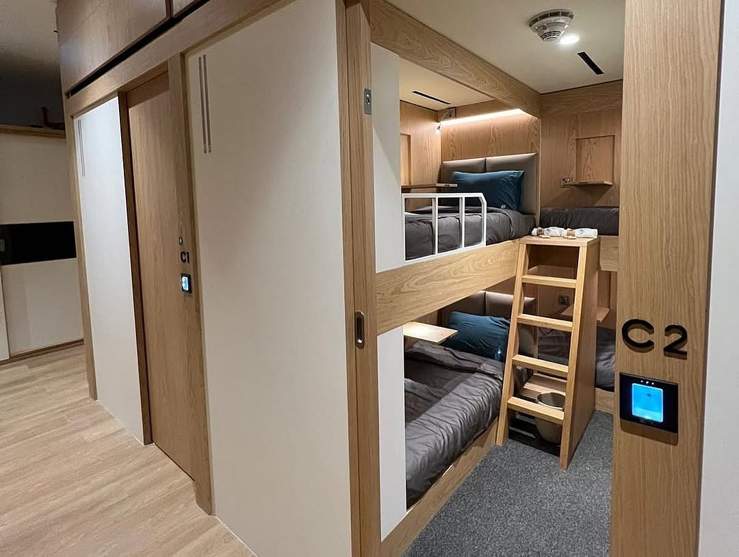 The sleep n fly lounge comes in a variety of sleep, shower and rest options for single travellers, families, friends and groups